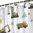 thumbnail image 3 of Cartoon Construction Vehicles Geometric Shapes Shower Curtain 84"x72" ,Bathroom Decorative Shower Curtains Set with 12 Hooks,Modern Waterproof Washable Shower Curtain, 3 of 6