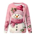 thumbnail image 4 of Xmas Novelty Women's 2025 Christmas Fashion Printed Round Neck Sweatshirt - Loose Drop Shoulder Long Sleeve Capless Top, Festive Snowflake Graphic Pullover, Comfy Holiday Novelty Outfit, 4 of 4