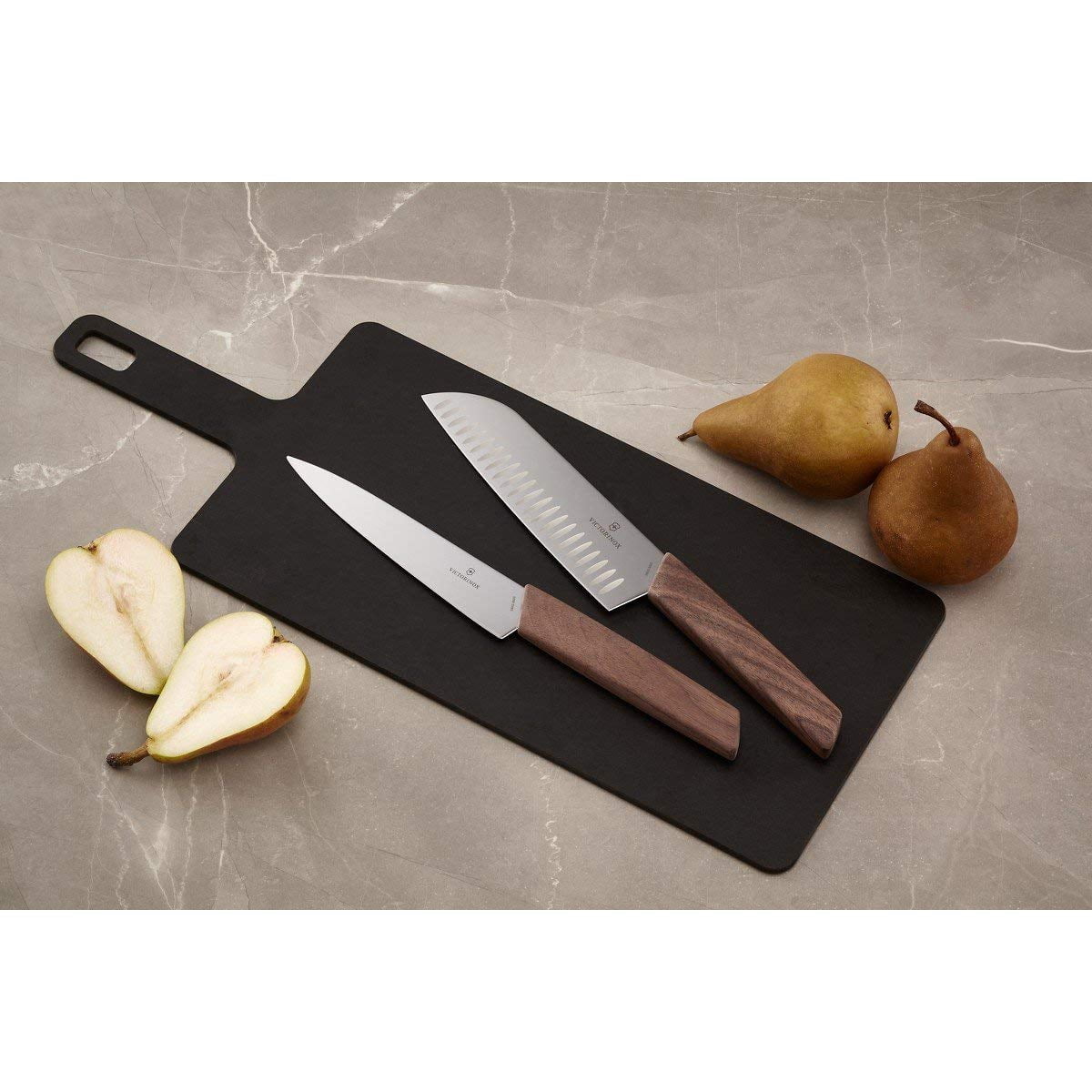 Victorinox 6.9050.17KG Modern Santoku Knife, 7", Walnut Wood