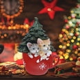 thumbnail image 4 of Halloween Decorations Inflatable Christmas Decoration 6.3 Inch (about 16 Cm) Luminous Cat Resin Christmas Tree With A Variety Of Multi Color Lights, 4 of 9