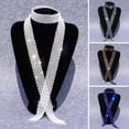 thumbnail image 2 of Fvsianol Rhinestone Embellished Tie Hollow Out Tie Men Tie Long Adjustable Hollow Out Exquisite Lightweight Dance Stage Show Performance Necktie, 2 of 8