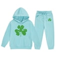 thumbnail image 5 of CHENge Outfit 3-12 Years Girl St. Patrick's Day Children's Middle and Large Children's Long Teen Girl Sweatpants and Hoodie Pant Set, 5 of 5