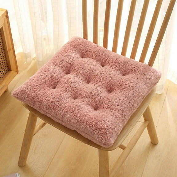 XmhyTop Non-Slip Thicken Square Dining Chair Seat Cushions, Pads with Ties for Dining Use Peach 16"x16"