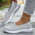thumbnail image 5 of EliteGoogv Womens Slip On Sneakers Breathable Mesh Round Toe Walking Shoes For Women Summer Lightweight Footwear Grey US:7.5, 5 of 8