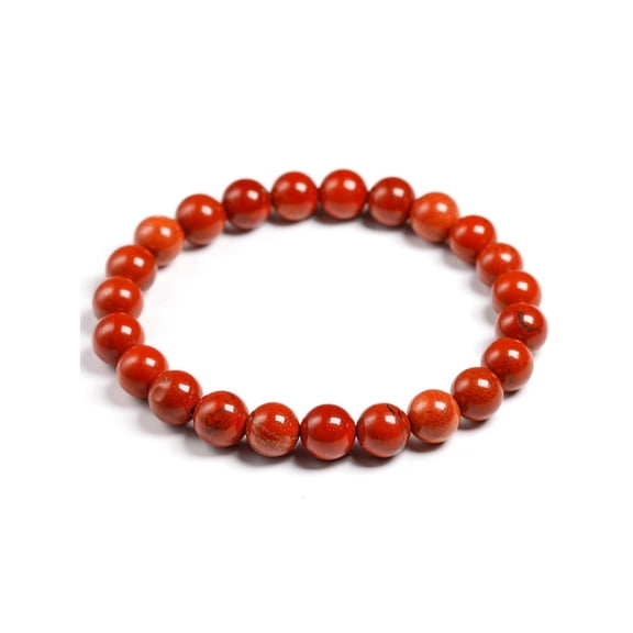 Jet Red Jasper Round Beads Stretch Bracelet 8 mm Chakra Balancing Crystal Therapy Unique Gift Metaphysical Peace