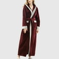 thumbnail image 5 of Plush Robes For Women and Men, Unisex Soft Warm Winter Fleece Long Hooded Bathrobe , Christmas Gifts for Family, 5 of 7