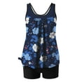 thumbnail image 4 of HaoXianJian Summer Hawaii Graphic Tankinis Swimsuits for Women 2025 Flowy Bathing Suits Modest Loose Fits Print Swimwear 2 Piece Swim Tank Top with Hight Waist Boyshorts for Holidays S-2X, 4 of 5