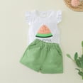 thumbnail image 2 of NIEWTR Toddler Baby Girl Summer Clothes Flower Print Tank Tops Shorts Outfit 12 18 24 Months 2T 3T 4T 5T Little Girl Clothes(Green,2-3 Years), 2 of 8