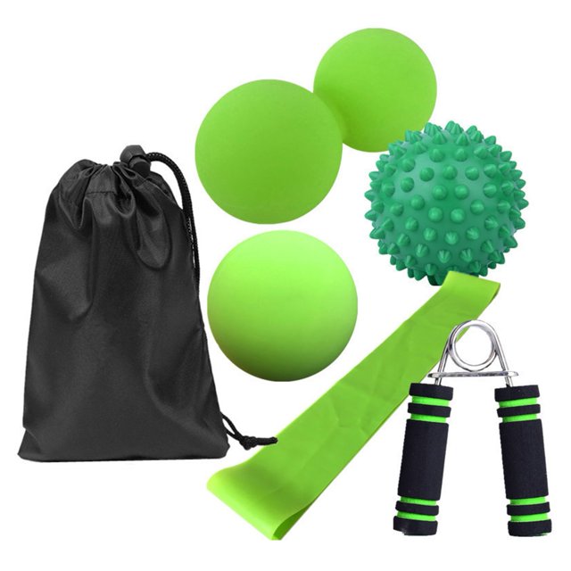 CSChome Home Exercise Ball 1 Set Yoga Fascia Balls Silicone Elastic Resistance Belt Portable Hand Muscle Developer