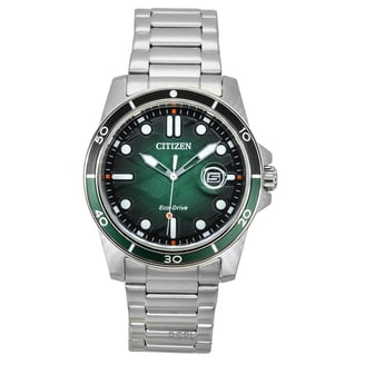 Citizen Eco-Drive Green Dial Stainless Steel Men's Watch AW1526