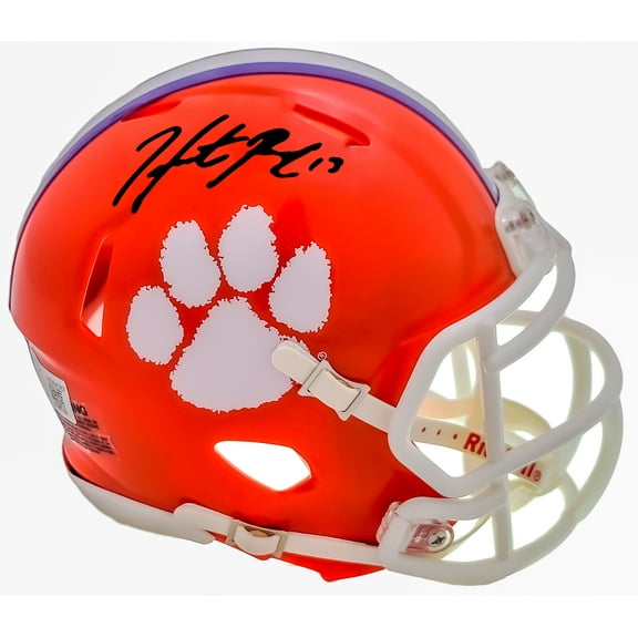 Hunter Renfrow Autographed Clemson Tigers Orange Speed Mini Helmet Beckett BAS QR 205672