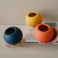 IDEANATEGRATE Ceramic Flower Pot Decor Round Flower Pot Assorted Color ...