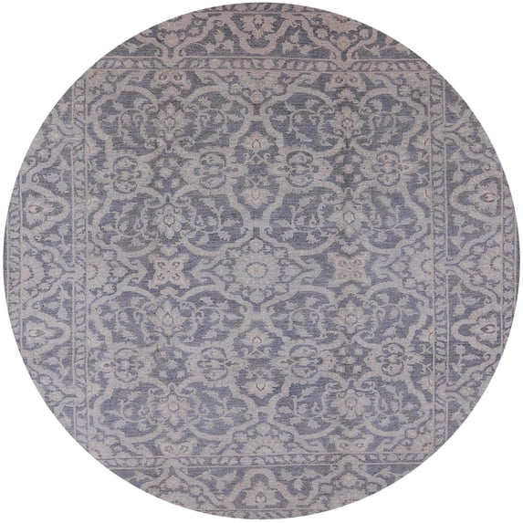 Ahgly Company Machine Washable Indoor Round Industrial Modern Grey Gray Area Rugs, 4' Round