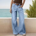 thumbnail image 2 of ClodeEU Womens Wide Leg Denim Pants, Y2k 90s Vintage Loose Long Trousers Streetwear Baggy Jeans Sky Blue,Womens Plus L, 2 of 9