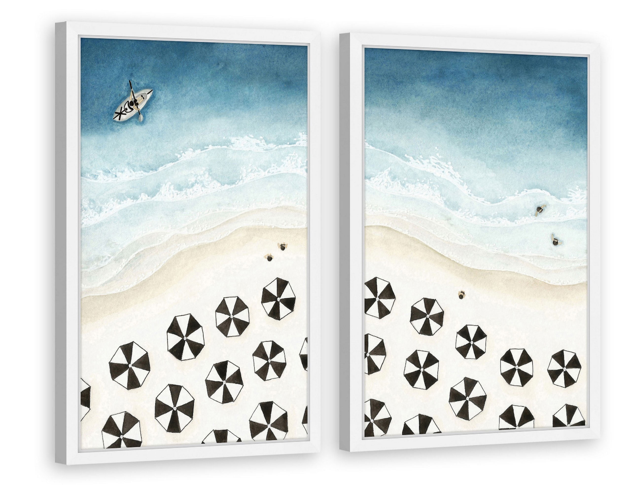 Marmont Hill Black Umbrellas Diptych by Dantell, 36" x 48"