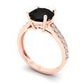 thumbnail image 2 of Clara Pucci 14K Rose Gold Solid Gold Onyx Solitaire with Accents Anniversary Ring for Women - 2.3 cttw Round Cut, 2 of 8