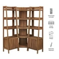 thumbnail image 3 of Bixby 3-piece Corner Bookshelf Set with Narrow Bookshelves in Walnut, 3 of 9