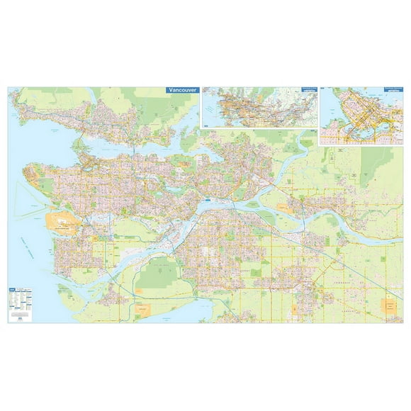 Lucidmap: Greater Vancouver Wall Map - Street Detail - Extra Large - 79 x 48 inch Poster - Front Lamination