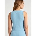 thumbnail image 2 of ZunFeo Womens Ribbed Tank Top Square Neck Sleeveless Shirt, Blue Comfort Stretch Casual Plus Size Tops,Size L, 2 of 7