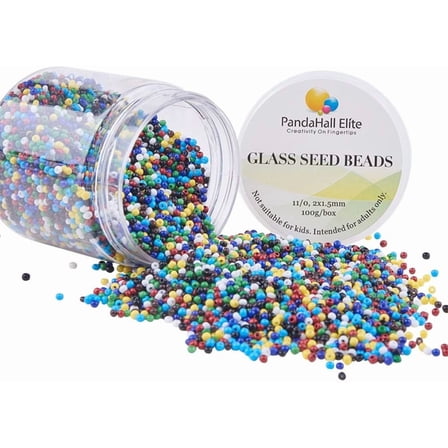 PH 6000 Pcs 11/0 Glass Seed Beads 2mm Seed Beads Mixed Colors Round Waist Bead Mini Spacer Bead for Earring Choker Bracelet Neckalce Waist Chain Jewelry DIY Crafts Making for DIY
