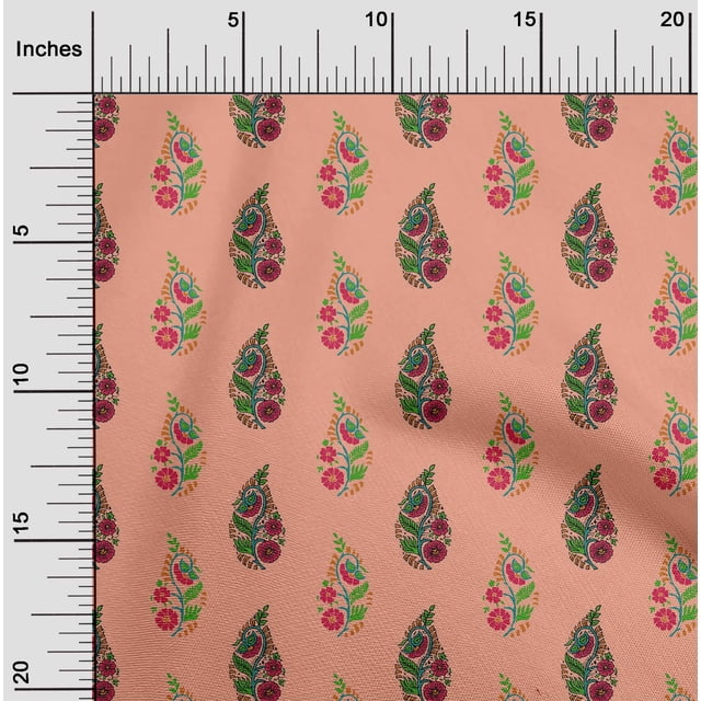 oneOone Coton Popeline Tissu Feuilles & Imprimé Floral Bloc 1 Yard 56 Inch Wide
