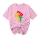 thumbnail image 5 of Camiseta de Cuello Redondo Impresa Nueva Moda Casual de Manga Corta de las Mujeres, Mezcla Ligera de Poliéster para la Primavera, 5 of 6