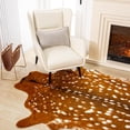 thumbnail image 5 of Faux Fur Sika Deer Print Carpet Artificial Animal Cowhide Skin Area Rug Mat For Home Office, Bedroom, Livingroom 5.2x6.5ft, 5 of 9