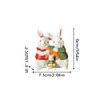 thumbnail image 3 of Easter Bunny Figurine, Rabbit Decoration, Handcrafted Tabletop Decor for Living Room, Spring & Party Display Stand, D (6.3 Inch), 3 of 5
