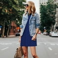 thumbnail image 4 of Fotbe Navy Blue Vestido de Verano sin Mangas para Mujer – Vestido Midi Línea A, Estilo Camiseta Floral, Vestido Playero Casual y Fluido, 4 of 7
