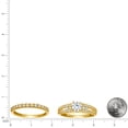 thumbnail image 2 of 10k Two-tone Gold Womens Round Cubic Zirconia Bridal Ring Set 5x3.3mm Wide Ring for Women, 2 of 2
