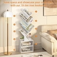 thumbnail image 5 of LEYAOYAO 9-Tier Zigzag Wooden Bookcase with Storage, Tall Tree Bookshelf for Office, White, 5 of 8