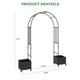 thumbnail image 5 of Garvee arco para jardín de 94.5 pulgadas con 2 jardineras, estructura metálica con recubrimiento PE, resistente al óxido para plantas trepadoras, bodas y patio, 5 of 6
