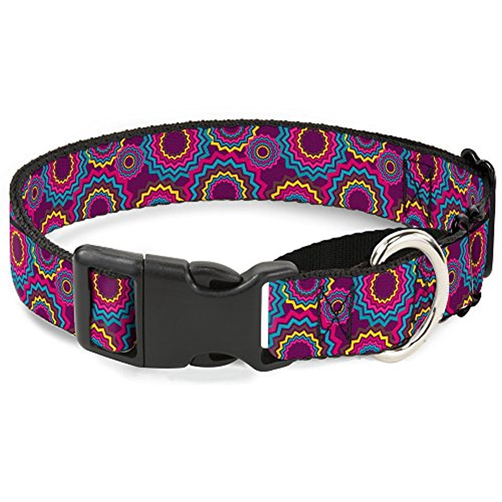 buckle-down mgc-w31007-l jagged rings purples blues yellow martingale dog collar