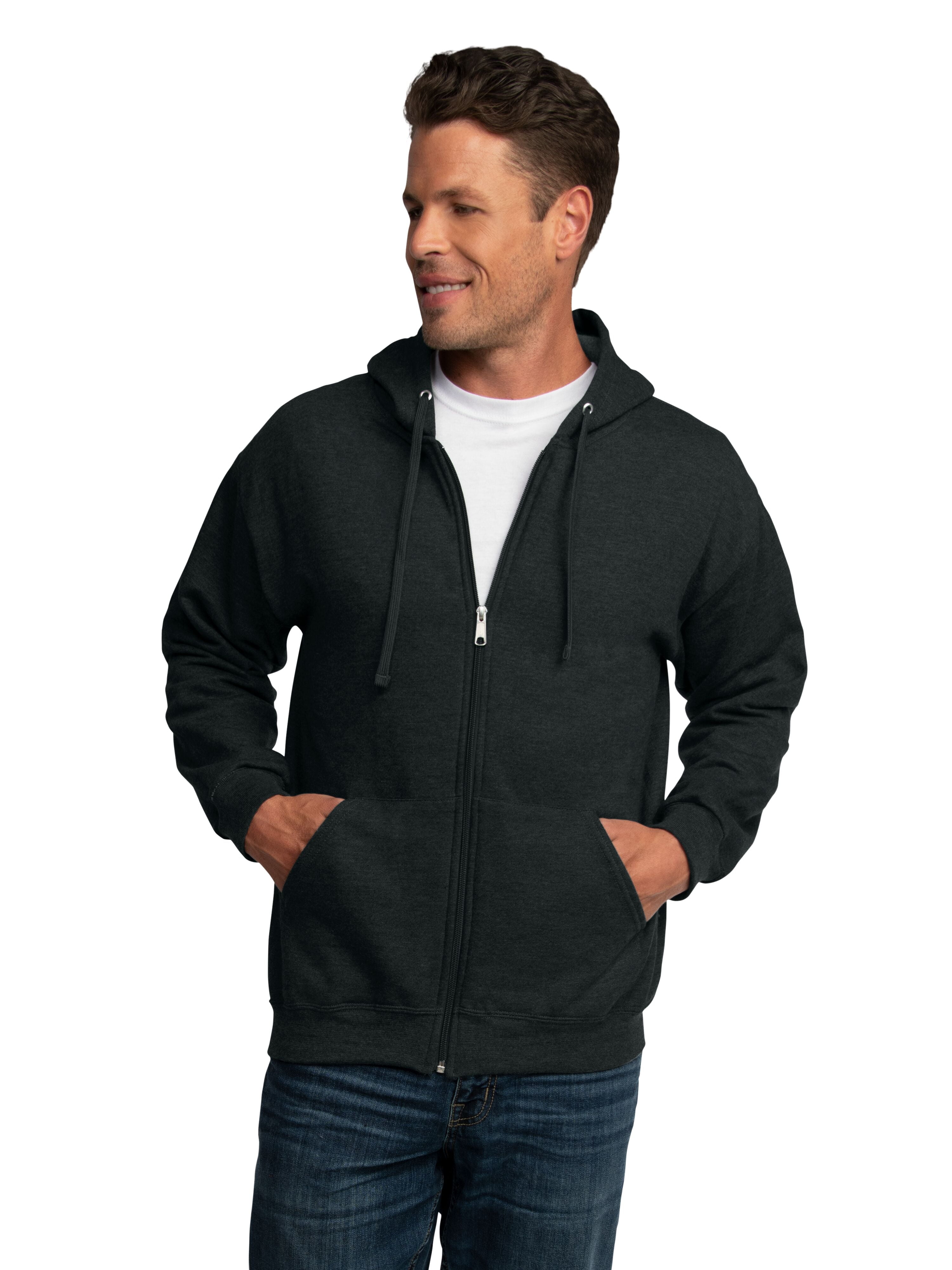 Fruit of the Loom Men's EverSoft Fleece Full Zip Hoodie Jacket, Sizes S-3XL  - Walmart.com