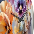 thumbnail image 3 of Designart "Purple Pansies love expression" Floral Oversized Wall Clock, 3 of 5