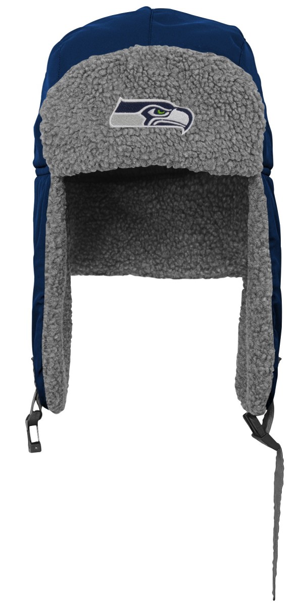 Seattle Seahawks Youth NFL "Winter Storm" Fur Lined Knit Trooper Hat by Outerstuff