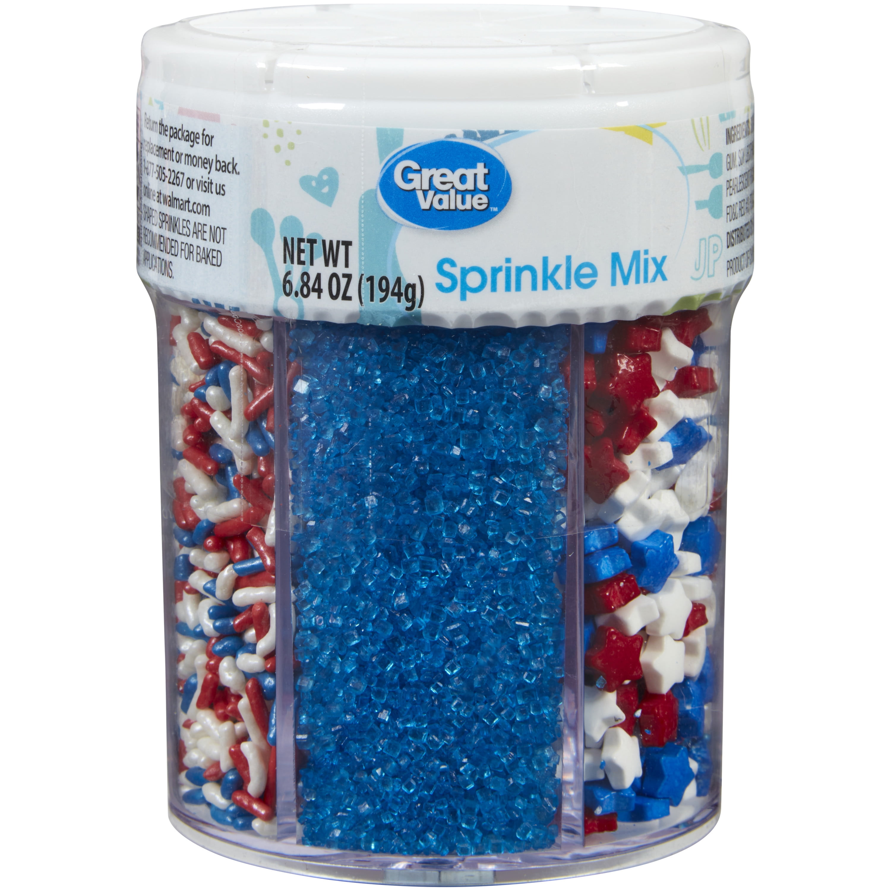 Great Value 6-Cell Patriotic Sprinkles Mix, 6.84 oz