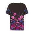 thumbnail image 4 of Youyipin Womens Tops Spring Fashion Women's Summer Short Sleeve Tunic Plus Size Ladies Shirts Floral Blouse Loose Flowy Tops For Leggings Beach Vacation Clothes For Women, 4 of 5