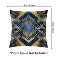thumbnail image 4 of Acheng Gold and Blue Abstract Art Short Plush Pillowcase Set of 2 White, 4 of 7