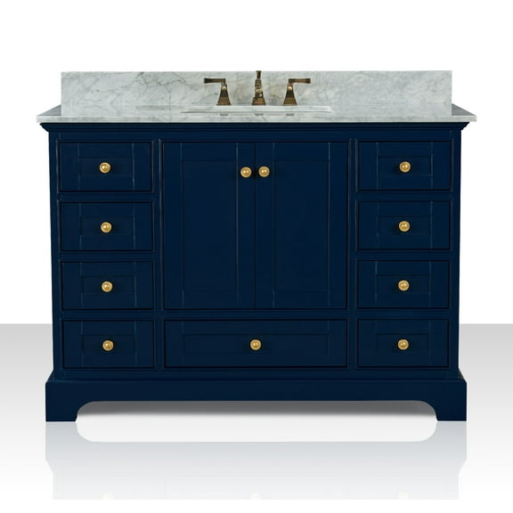 Ancerre Designs Audrey 48" Wood Bathroom Vanity Set in Heritage Blue