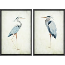 IDEA4WALL Framed Canvas Print Wall Art Heron Birds Design Illustrations Nature Animals Modern Art Decor Calm/Relax Bohemian Colorful Artwork for Living Room, Bedroom, Office -