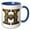 Blue/White, variant on 3drose, Steampunk Image of Metal Monogram Initial H, 11oz Two-tone Blue Mug