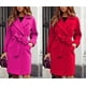 thumbnail image 2 of Abrigo de lana ajustado para mujer, abrigo de manga larga con cinturón y cuello de traje, a la moda, otoño e invierno, 2023, 2 of 4