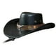 thumbnail image 1 of Sombrero de vaquero hengtong de ala ancha para verano, para exteriores, para viajes, compras, camping, cabeza de toro, color negro, 1 of 8