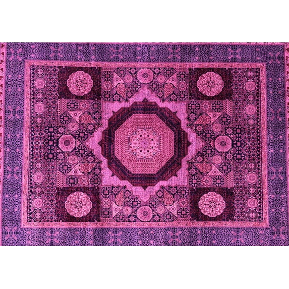 Ahgly Company Indoor Rectangle Abstract Pink Modern Area Rugs, 2' x 3'
