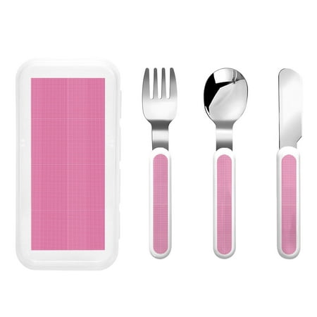 

Zeuib Gingham Print 3 Pieces Children Fork Spoon Knife Set with Travel Case for Lunch Box Stainless Steel Kids Silverware Flatware Set Kids Utensil Set for School (Fork Spoon Knife)