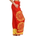 thumbnail image 4 of Sakkas Mase Floral Embroidered Adjustable Wide Leg Palazzo Pant - Orange / Yellow - One Size Regular, 4 of 4