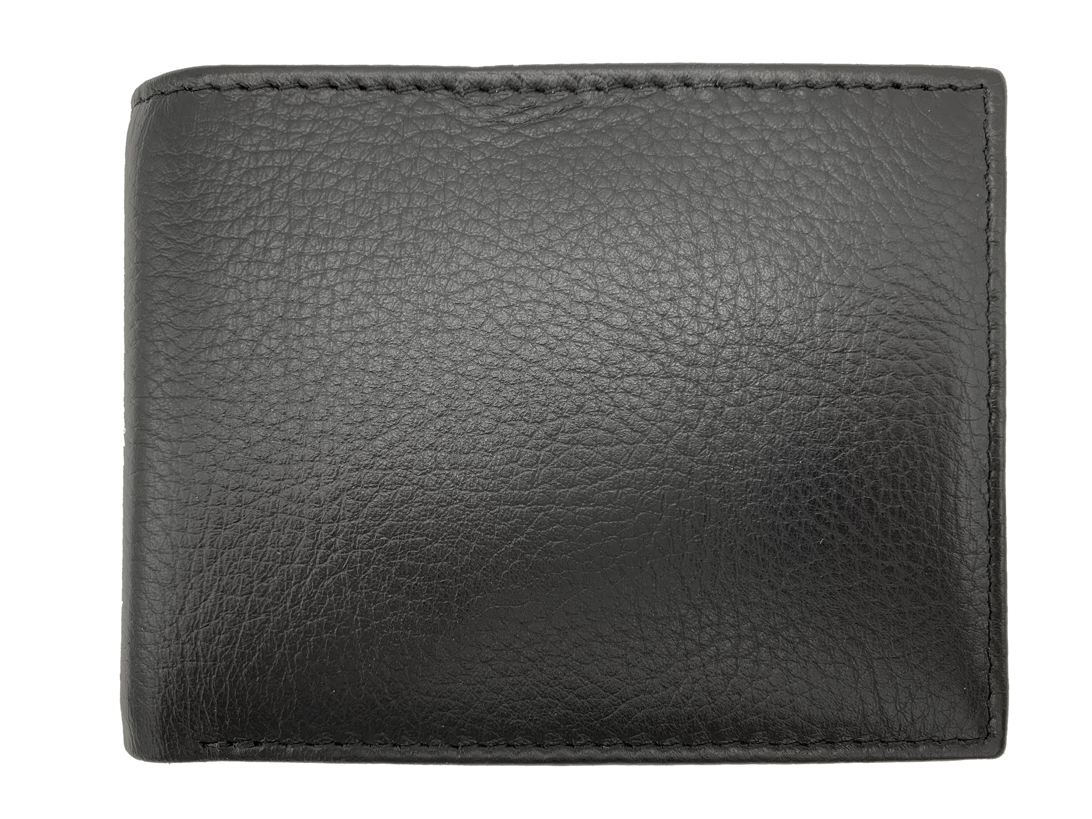 George Men's Genuine Milled Leather Bifold Wallet with Wing Black, RFID Protected, Men Ages 16 to 99
