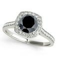 thumbnail image 5 of 1.35 Ct  Halo Unique Design Black Diamond Engagement Wedding Ring - 14K Gold, 5 of 8