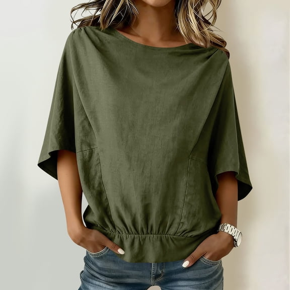 Sexlip Womens Swimsuit Set Boat Neck Cover Up Design Dolman Sleeve Loose Silhouature Soft Fabric for Summer Water Activities Green M